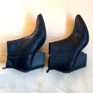 American Rag black ankle boots western detail